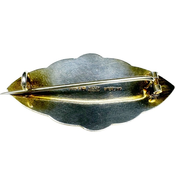 Hallmarked Sterling Silver Meldahl Enamel Brooch - Picture 14 of 16